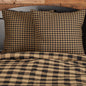 Black Check Fabric Euro Sham 26x26