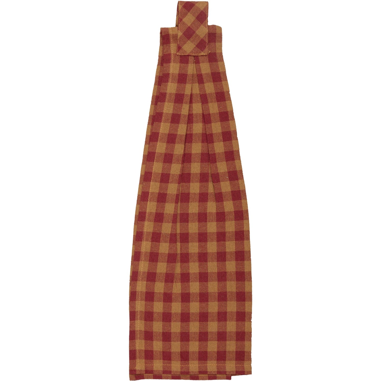 Burgundy Star Button Loop Tea Towel