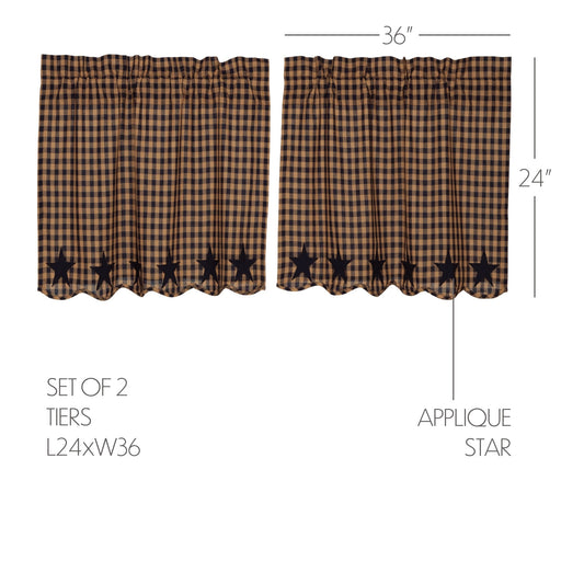 Navy Star Scalloped Tier Set of 2 L24xW36