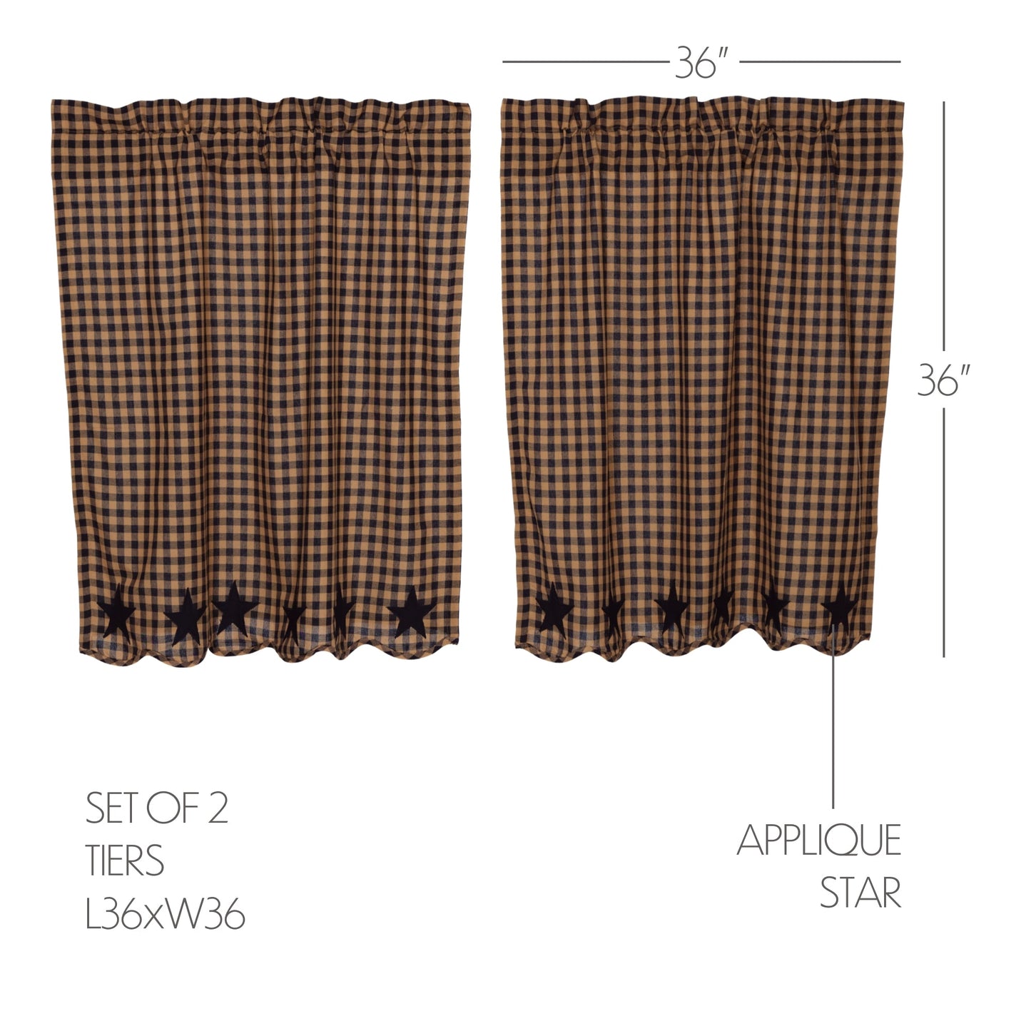 Navy Star Scalloped Tier Set of 2 L36xW36