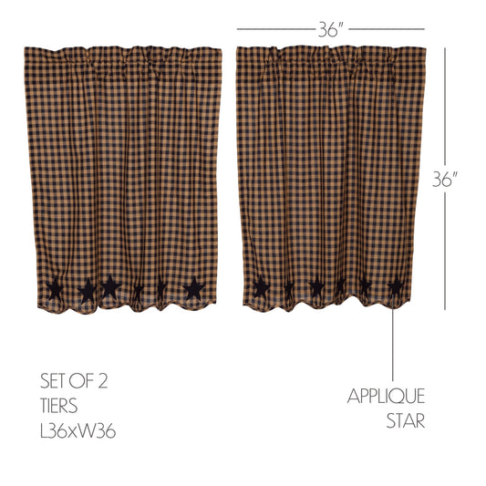 Navy Star Scalloped Tier Set of 2 L36xW36