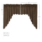 Black Check Scalloped Swag Set of 2 36x36x16