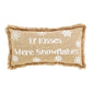 Snowflake Burlap Natural Pillow If Kisses..Snowflakes Set of 2 7x13