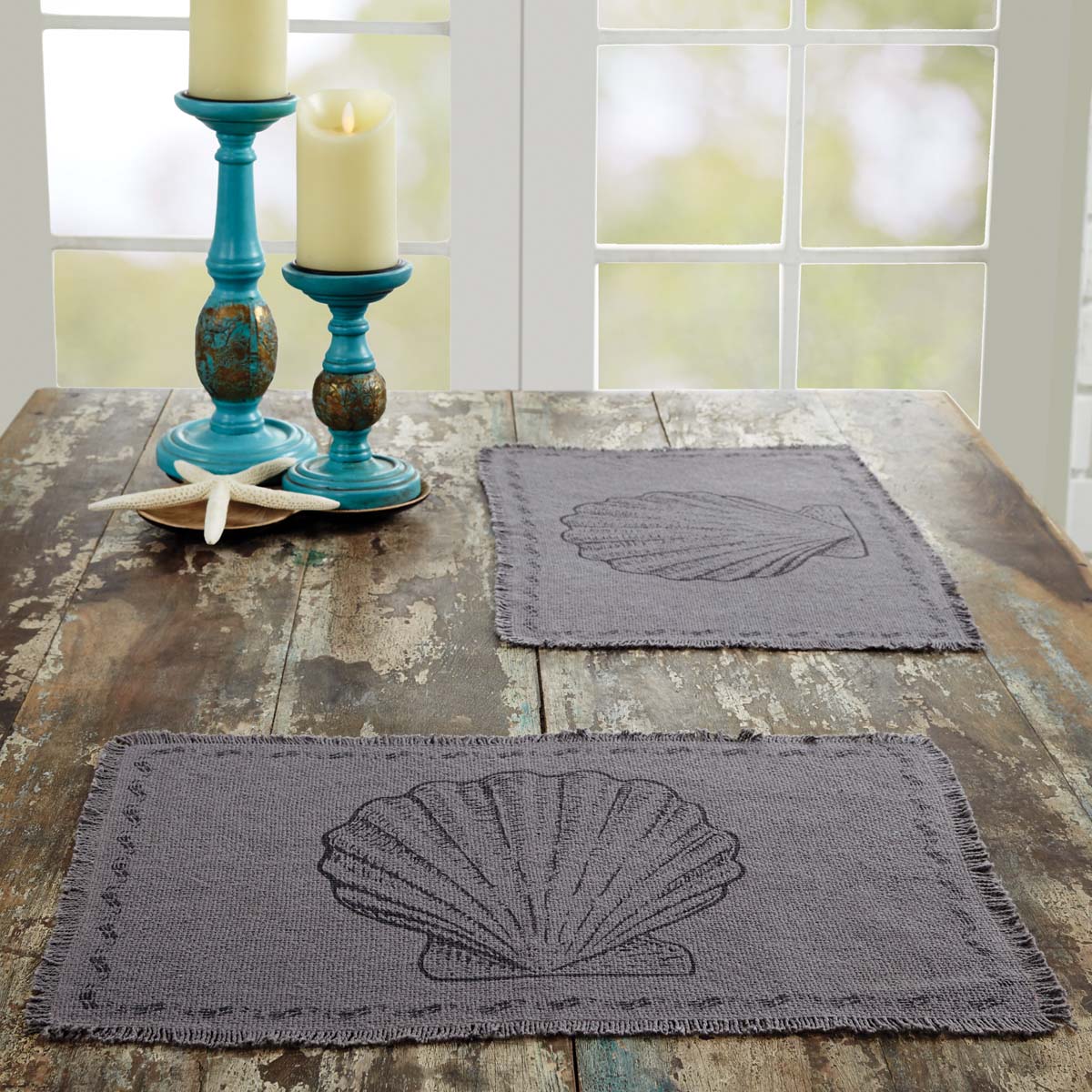 Sandy Grey Burlap Placemat Set of 6