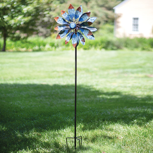 Blue Radiance Dahlia Wind Spinner