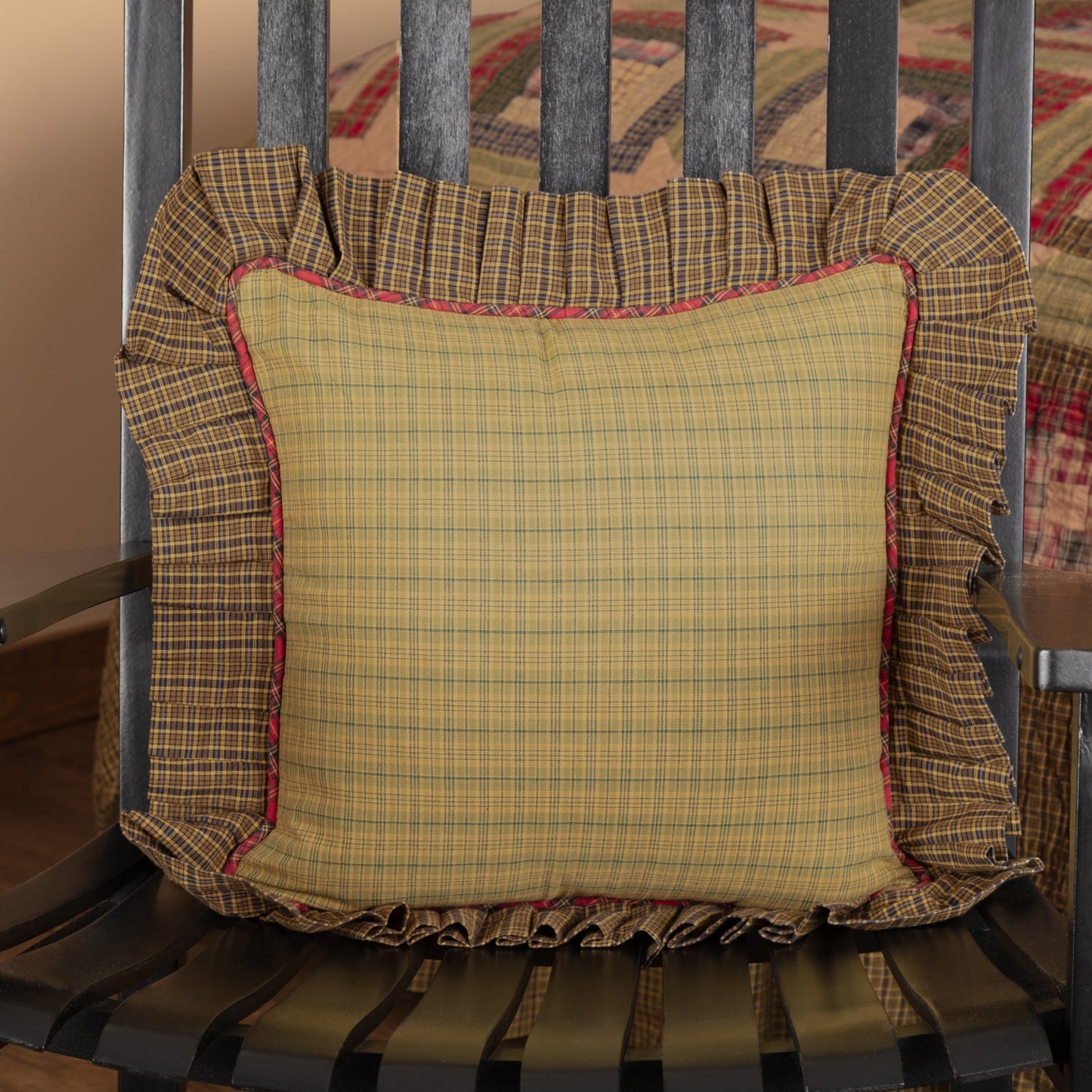 Tea Cabin Fabric Ruffled Pillow