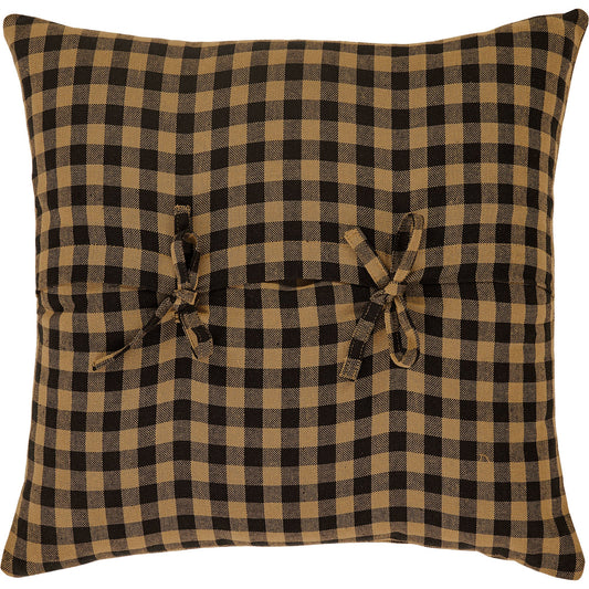 Black Check Pillow Fabric 16x16