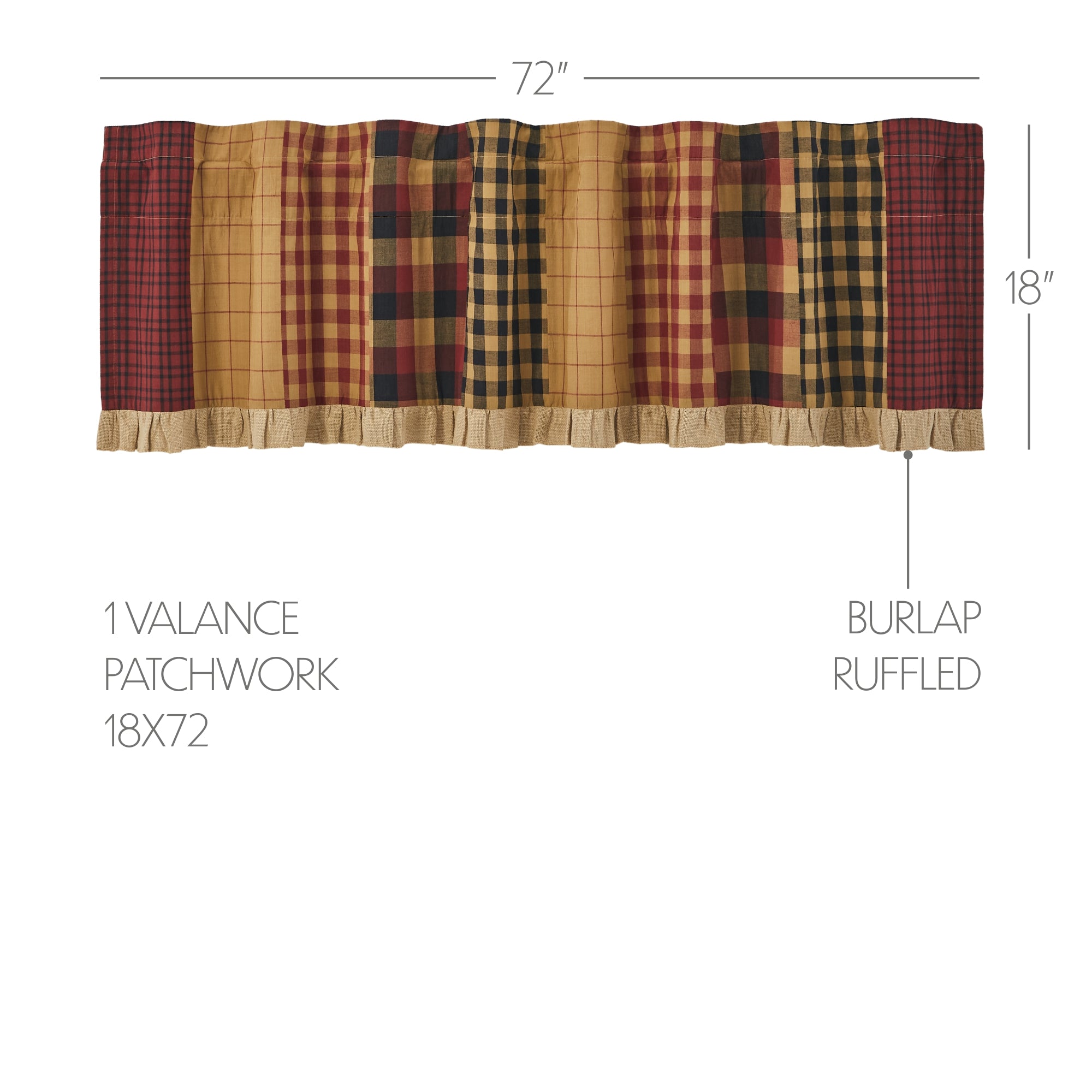 Connell Patchwork Valance 18x72 – Farm House Emporium