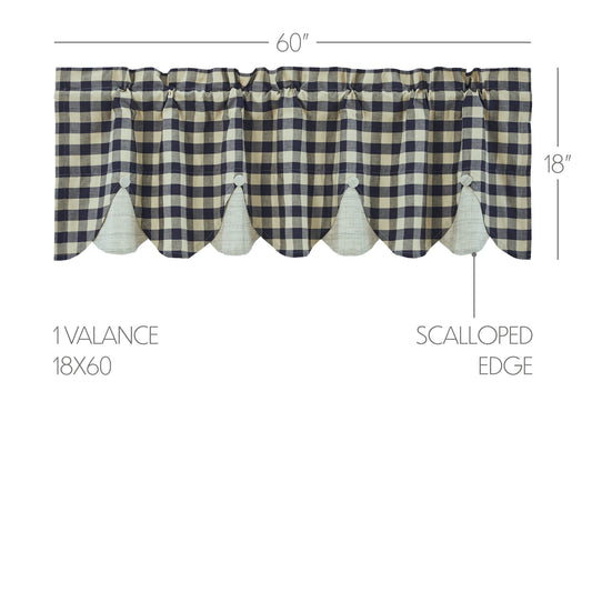 My Country Scalloped Layered Valance 18x60