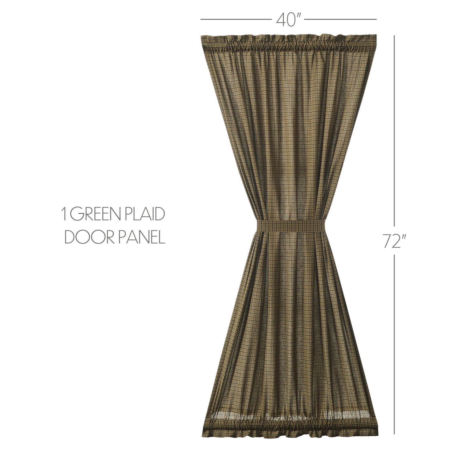Tea Cabin Green Plaid Door Panel 72x40