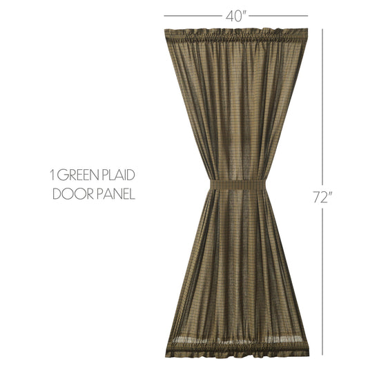 Tea Cabin Green Plaid Door Panel 72x40