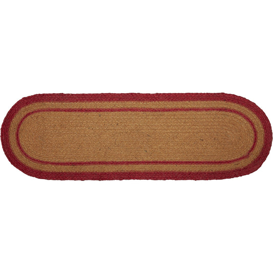 Liberty Stars Flag Jute Stair Tread Oval Latex 8.5x27