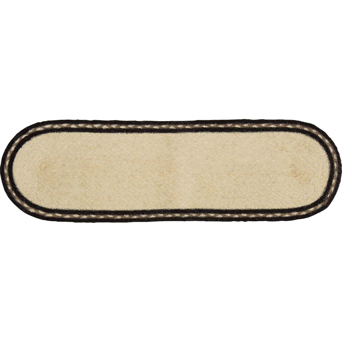 Sawyer Mill Charcoal Cow Jute Stair Tread Oval Latex 8.5x27