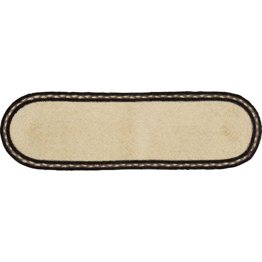 Sawyer Mill Charcoal Cow Jute Stair Tread Oval Latex 8.5x27