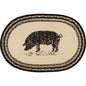 Sawyer Mill Charcoal Pig Jute Placemat Set of 6 12x18
