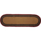 Cumberland Stenciled Moose Jute Stair Tread Oval Latex 8.5x27