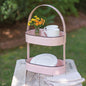 Two-Tiered Oval Pink Tray