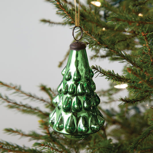 Christmas Tree Mercury Glass Ornament - Min of 4
