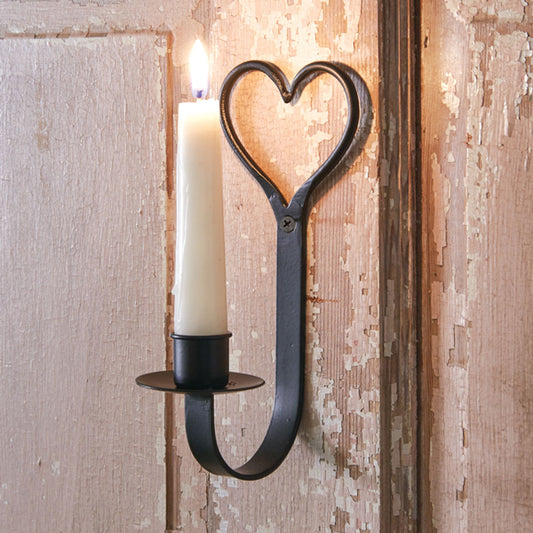 Primitive Heart Taper Candle Sconce - Min of 4