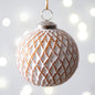 Quilt Patterned Painted Glass Ornament - Min of 4