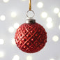 Diamond Patterned Mercury Glass Ornament - Red - Min of 4