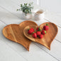 Set of Two Wood Heart Trays