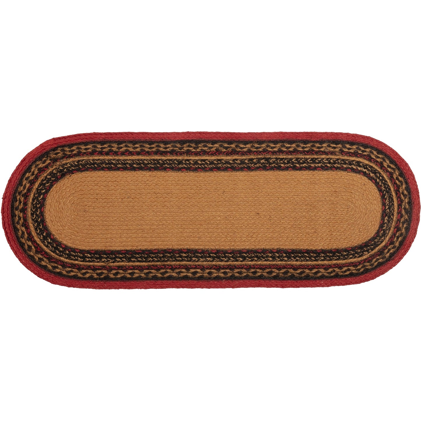 Cumberland Stenciled Moose Jute Runner Oval 13x36