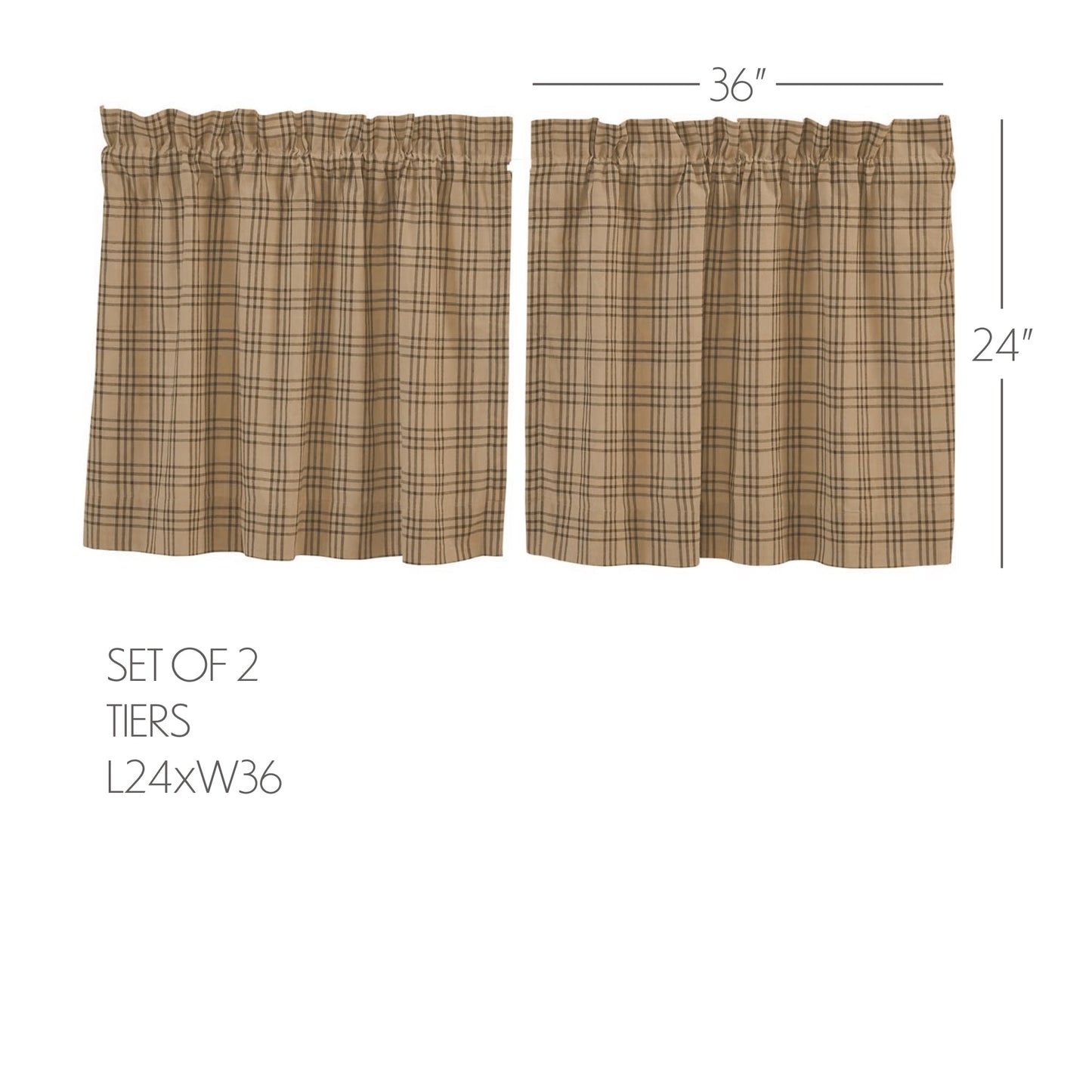 Sawyer Mill Charcoal Plaid Tier Set of 2 L24xW36
