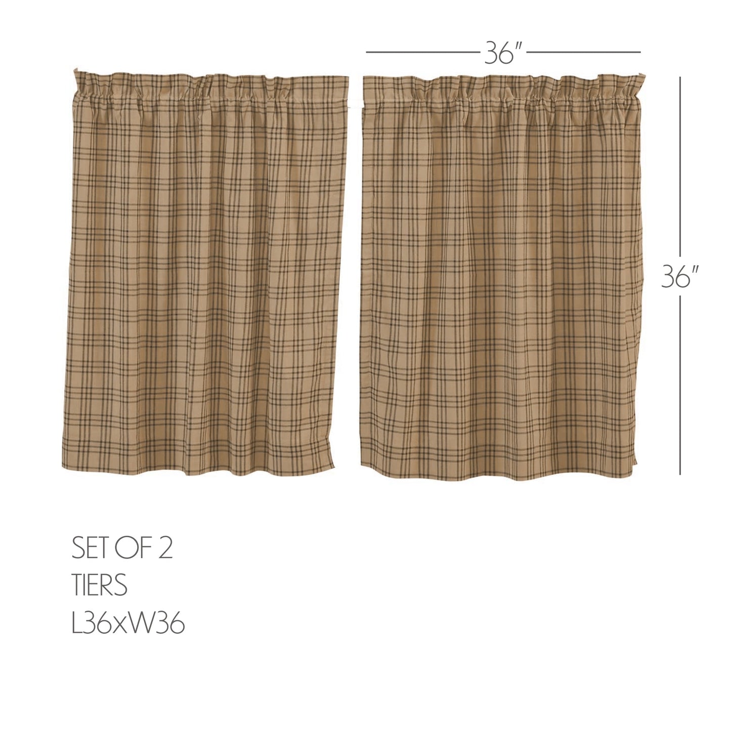 Sawyer Mill Charcoal Plaid Tier Set of 2 L36xW36