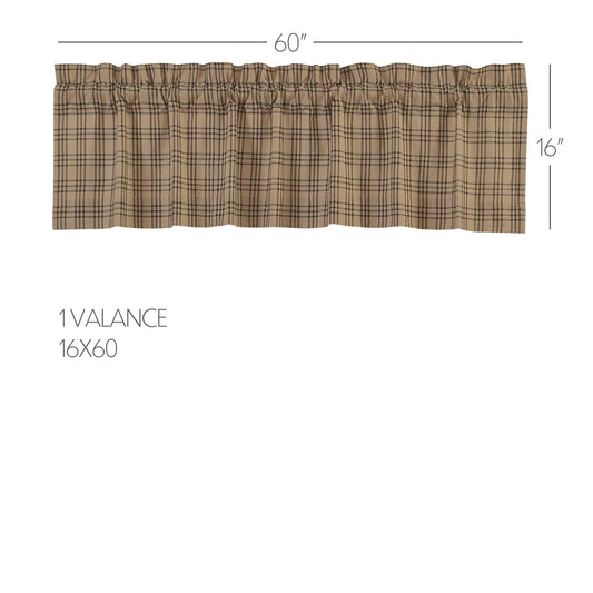 Sawyer Mill Charcoal Plaid Valance 16x60