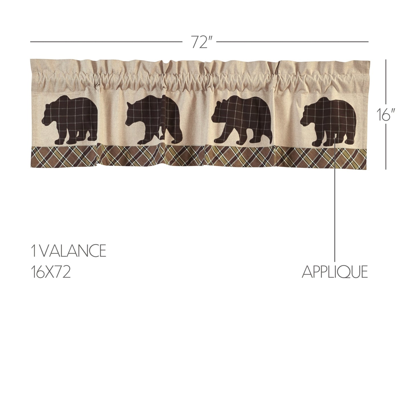 Wyatt Bear Valance 16x72