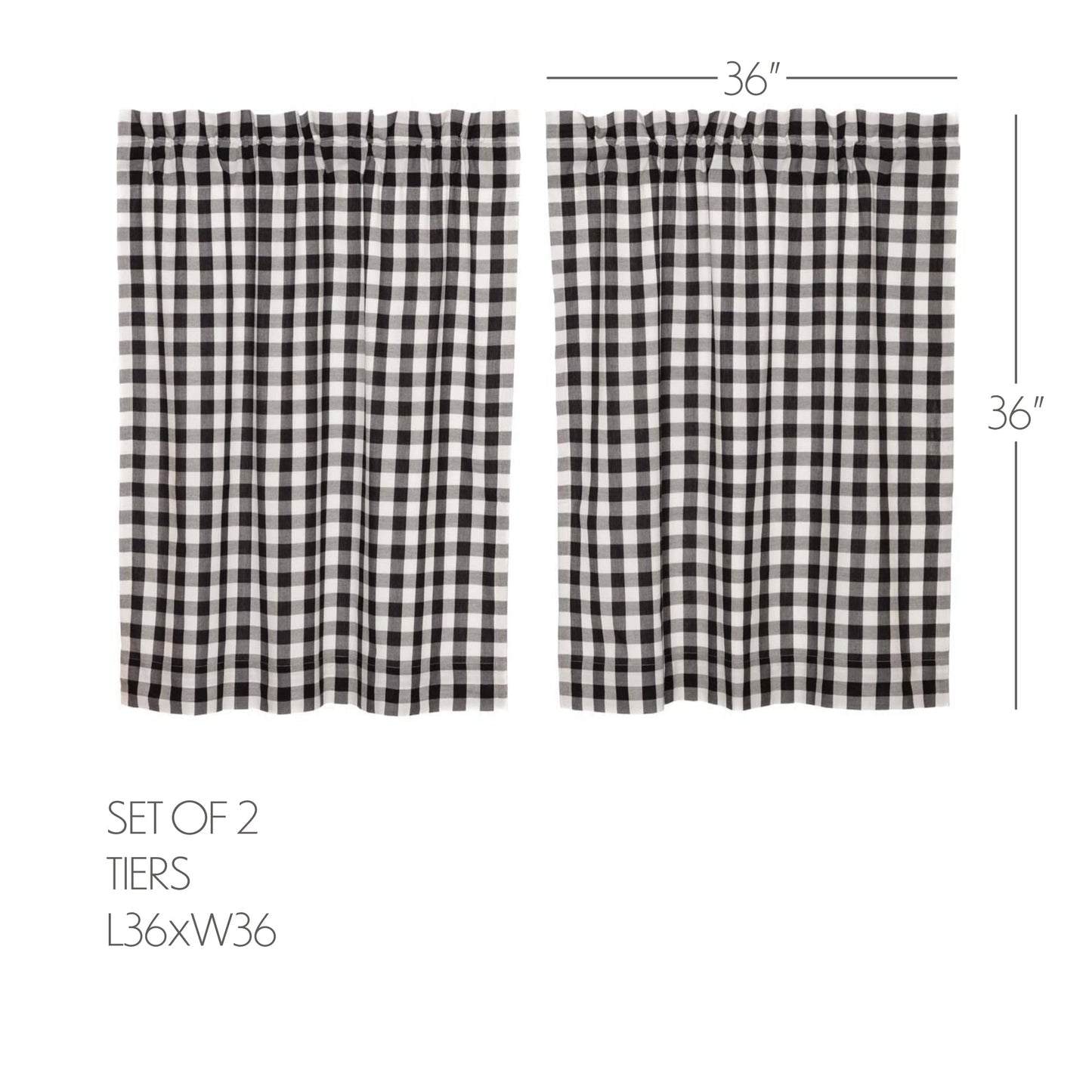 Annie Buffalo Black Check Tier Set of 2 L36xW36
