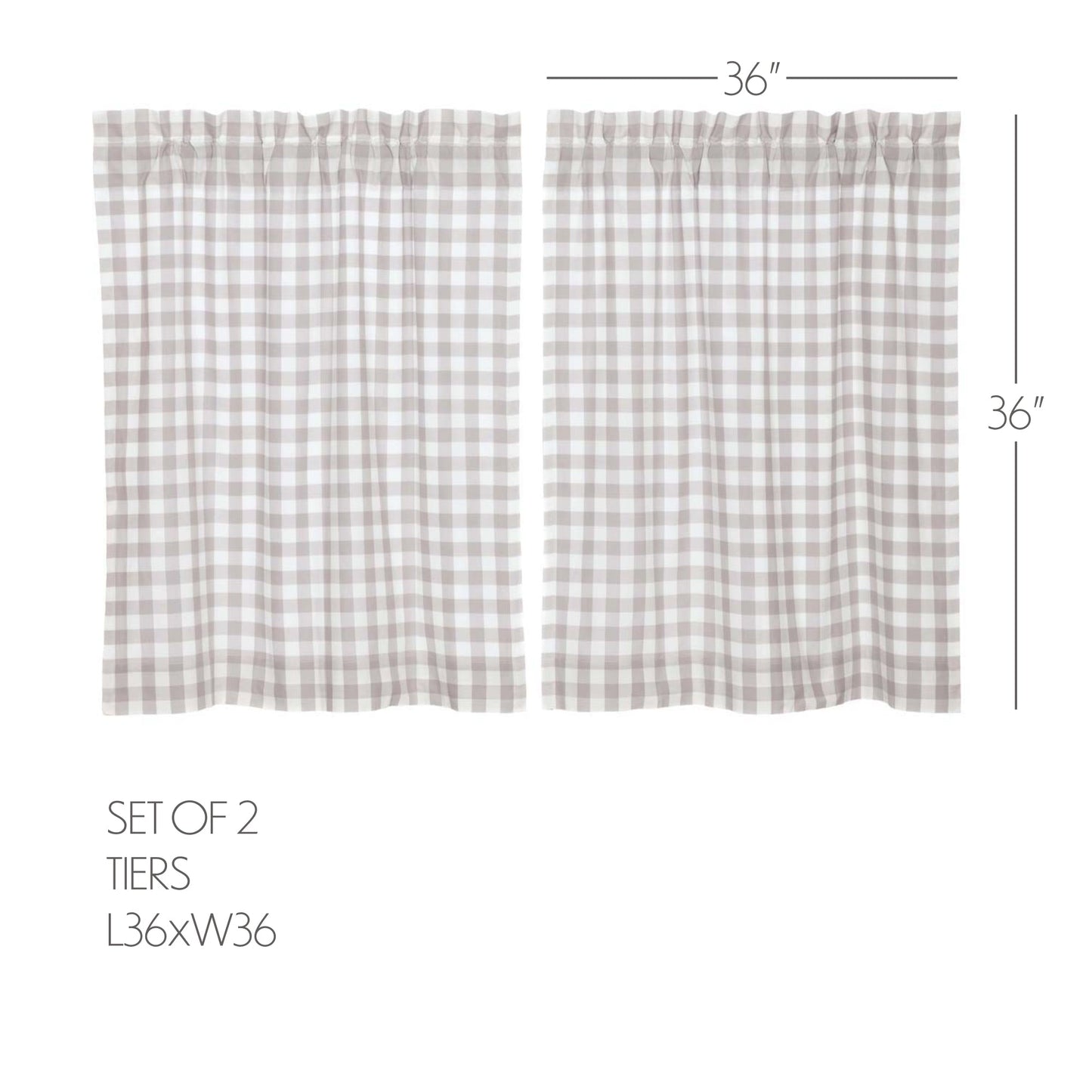 Annie Buffalo Grey Check Tier Set of 2 L36xW36