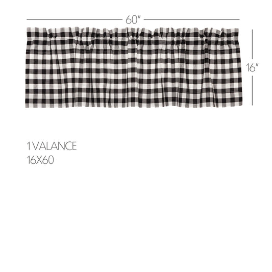 Annie Buffalo Black Check Valance 16x60