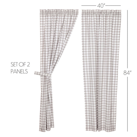 Annie Buffalo Grey Check Panel Set of 2 84x40