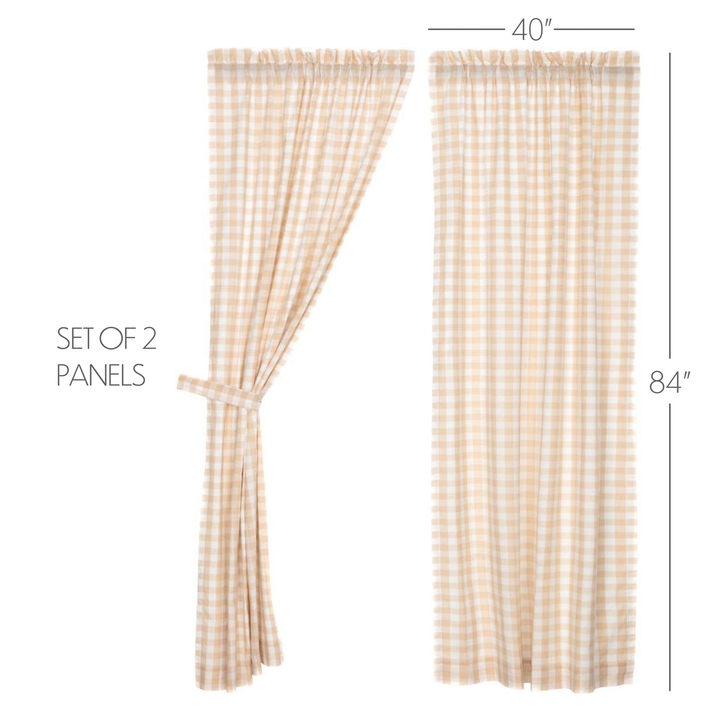 Annie Buffalo Tan Check Panel Set of 2 84x40