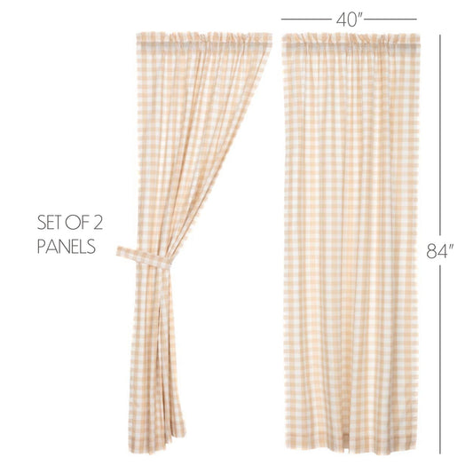 Annie Buffalo Tan Check Panel Set of 2 84x40
