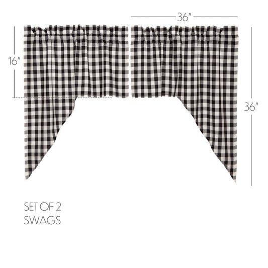 Annie Buffalo Black Check Swag Set of 2 36x36x16