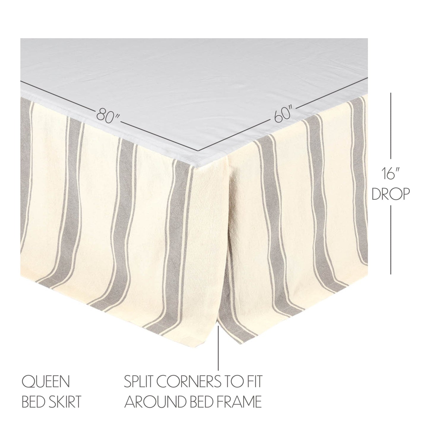 Grace Queen Bed Skirt 60x80x16