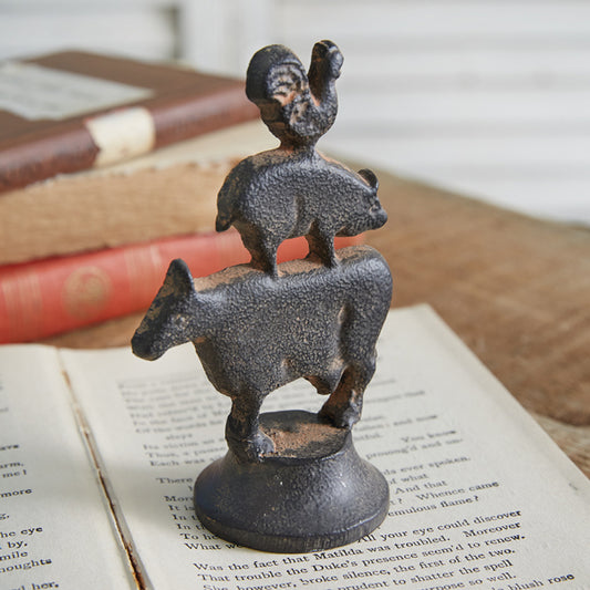 Cast Iron Stacked Animals Figurine - Min of 4