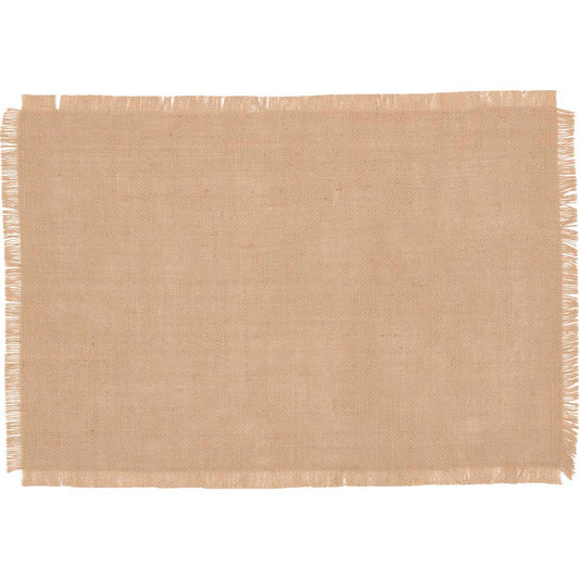 Jute Burlap Natural Placemat Set of 6 12x18