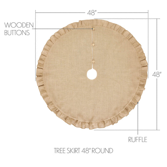 Greetings Jute Burlap Tan Tree Skirt 48