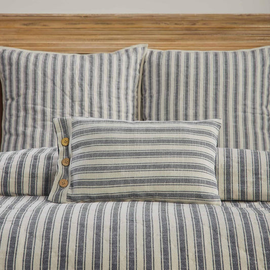 Market Place Gray Fabric Pillow Cover 21Lx12W