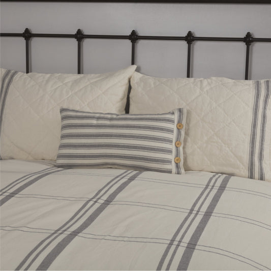 Market Place Gray Overcover Pillow Cover