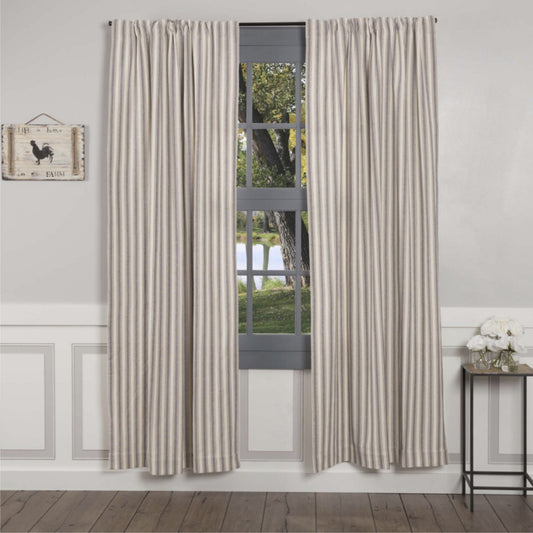 Market Place Gray Ticking Stripe Panel Set of 2 84Lx40W