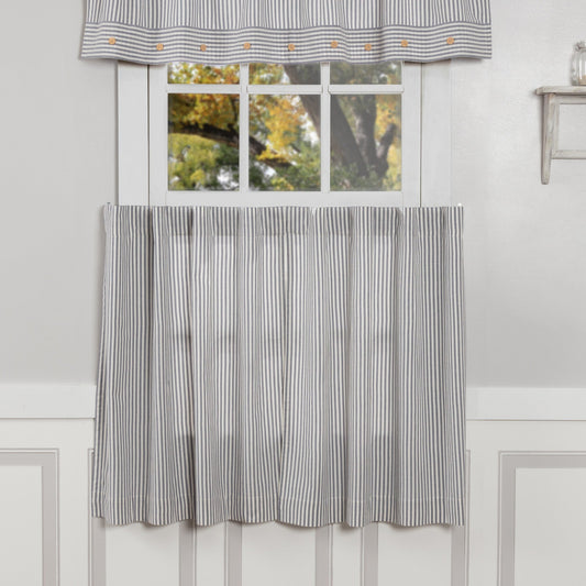 Farmhouse Ticking Blue Tier Set of 2 24Lx36W