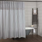 Farmhouse Ticking Blue Shower Curtain 72Lx72W