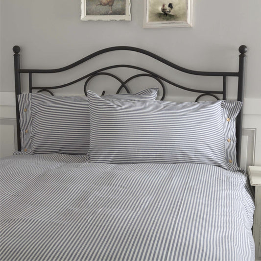 Farmhouse Ticking Blue King Sham 37Lx21W