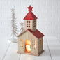Wooden Holiday Schoolhouse Lantern