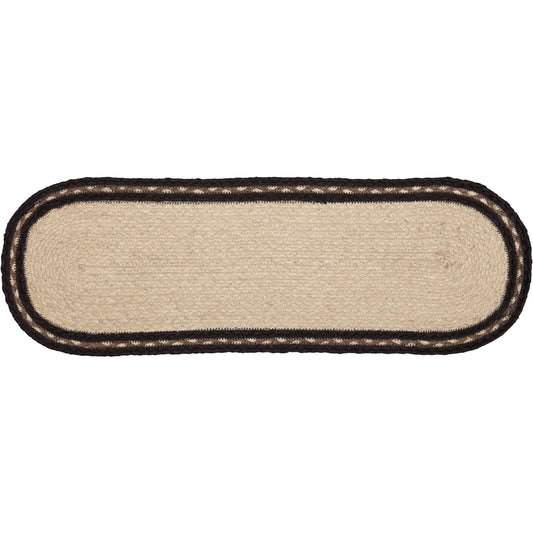Sawyer Mill Charcoal Creme Farmhouse Jute Oval Runner 8x24